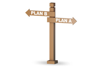 Concept of choosing between Plan A or Plan B