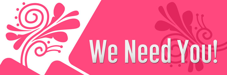 We Need You Design Element Pink Left Rounded Box Horizontal 