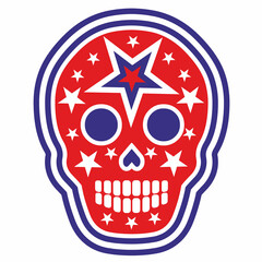 skull with american flag, grunge vintage design t shirts