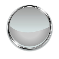 Gray 3d button isolated on a white background