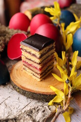 chocolate cake with flowers