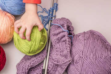 Beautiful colorful  background Knitting 