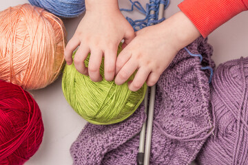 Beautiful colorful  background Knitting 