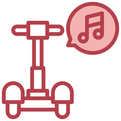 MUSIC red line icon,linear,outline,graphic,illustration