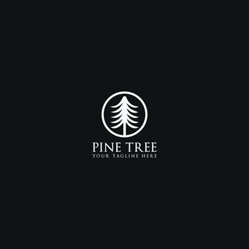 pine tree nature logo vector vintage symbol illustration design
