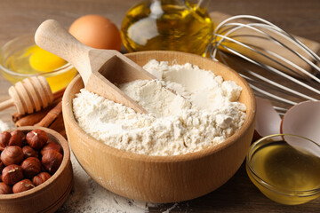 Concept of cooking cake or pie, close up