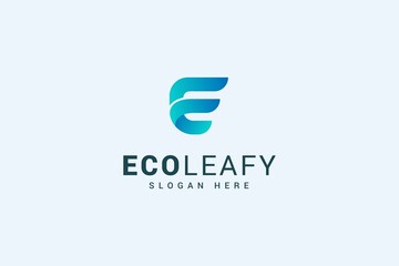 Letter E creative blue gradient logo