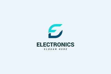 Letter E simple flat logo