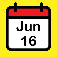 Calendar icon sixteenth June