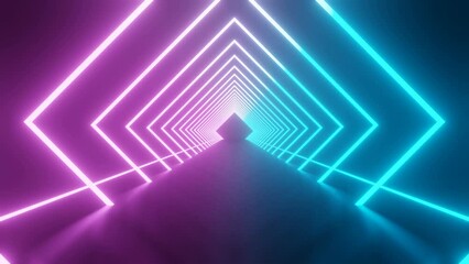 Futuristic Neon Laser light tunnel. neon light abstract background - Powered by Adobe