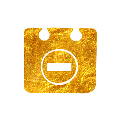 Hand drawn gold foil texture icon Unavailable label
