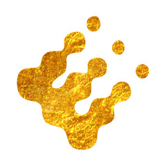 Hand drawn gold foil texture icon Printing raster dots