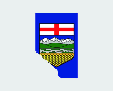 recommend clip art: Alberta Map Flag. Map of Alberta, Canada with the territory flag of Alberta. Canadian province, AB. Vector illustration Banner.