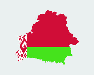 Belarus Map Flag. Map of Belarus with country flag. Vector illustration.