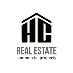 Obraz premium Real estate development, operation and investment logo design HC