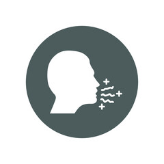 Mouth, smell, tooth icon. Grayvector sketch.