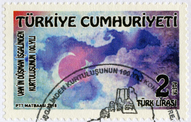TURKEY - 2018: shows The 100th Anniversary of the Liberation of Van, 2018