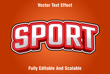 editable sport text effect on red background.