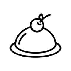 Cake flat line icon. Sweet dessert. Outline sign for mobile concept and web design, store