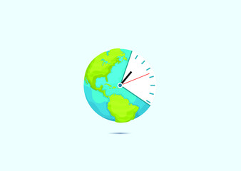 Earth hour concept. Our planet sleeps. vector illustrations.