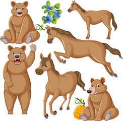 Seamless pattern with wild animals