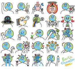 Obraz premium earth character emoji, environmental character, environmental feeling.