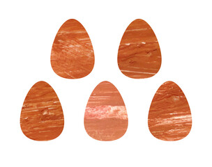 brown easter egg textured vector illustration set