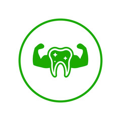 Healthy, teeth icon. Green vector design.