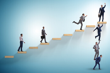 Fototapeta premium Teamwork concept with businessmen helping each other