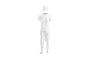 Blank white men sport uniform mockup, front view