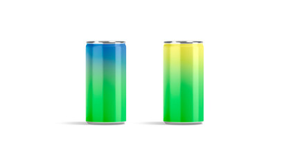 Blank colored aluminum narrow 280 ml soda can mockup, isolated