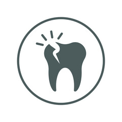 Teeth, Problem Icon. Gray vector sketch.