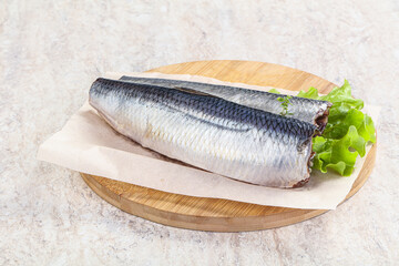 Herring fillet with skin for cooking