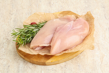 Raw chicken breast fillet for cooking
