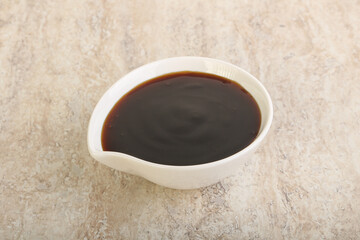 Oyster sauce dressing in the bowl