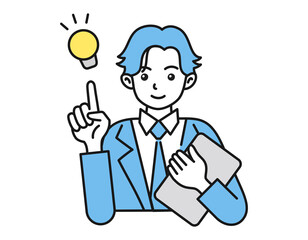 提案・案内・発表をする男性　人物のポーズイラスト　白背景のイラスト　ベクターのデザイン要素