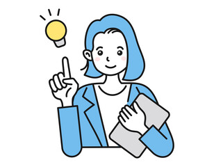 提案・案内・発表をする女性　人物のポーズイラスト　白背景のイラスト　ベクターのデザイン要素