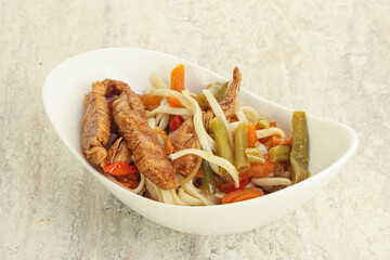 Chinese wok with chicken and teriyaki