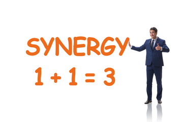 Businessman in synergy business concept