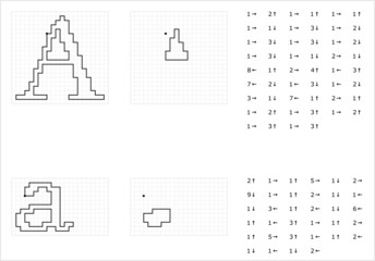 Alphabet A Graphic Dictation Drawing M_2203001