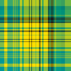 Seamless pattern in yellow, black and green colors for plaid, fabric, textile, clothes, tablecloth and other things. Vector image.