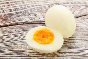 Boiled chicken egg for breakfast