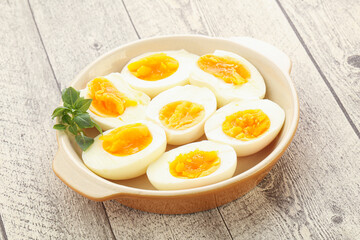 Boiled chicken egg for breakfast