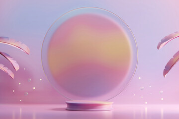 Colorful pastel object podium platform product display and showcase 3d rendering