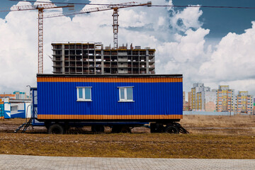Mobile office buildings or container site office for construction site.