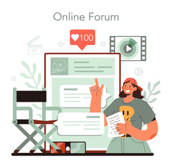 Film director online service or platform. Movie maker leading