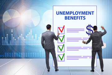 Concept with unemployment benefit form application