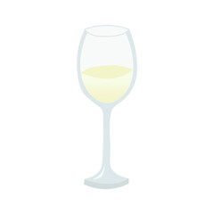 ワイングラスに入った白ワインのイラスト