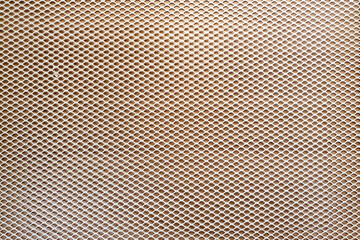 White metal mesh, texture background. Bottle of paper tray. Top view