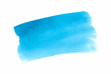 Blue watercolor brush. Paint spot on a white background. Vector graphics